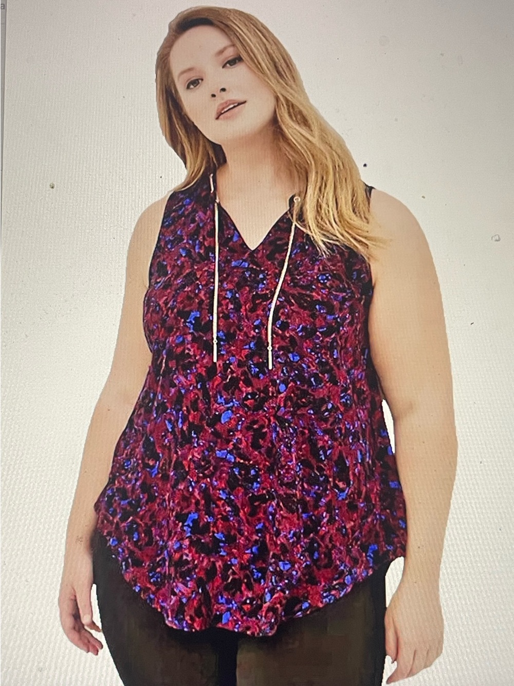 Torrid Sleeveless‎ Blouse With Grommet Detail Animal Print Size 2xl